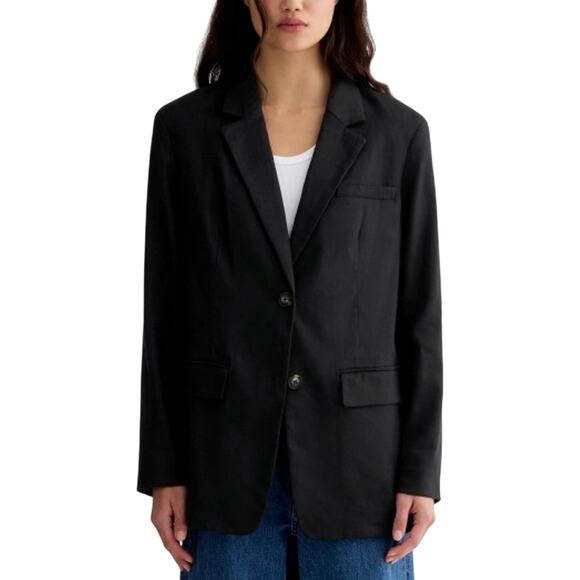 Everlane 'The Oversized' Black Tencel Lyocell Blazer Size 2 - Picture 1 of 4